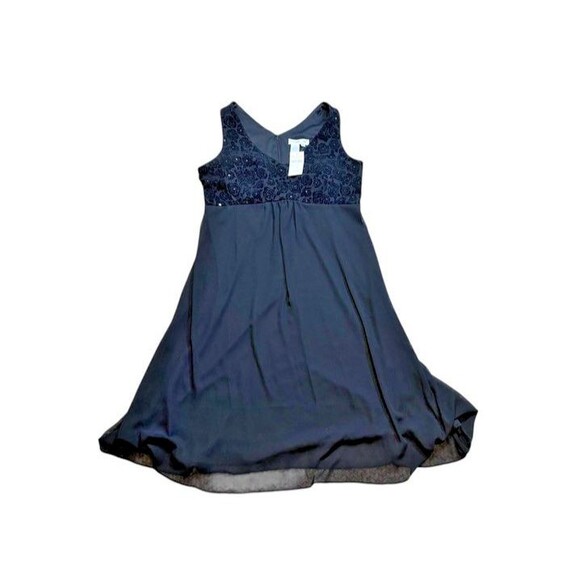 Coldwater Creek Dress Black Sequin Sleeveless Womens Size 12 - Fit and Flare NWT - Picture 1 of 6